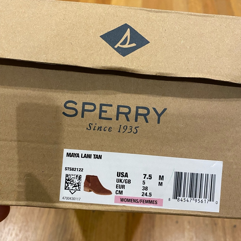 Sperry Topsider Maya Lani Tan Brown Suede Ankle Boots - Picture 8 of 8